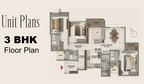 Featured Image of Prestige Banjara Hills 3 BHK Floor Plan